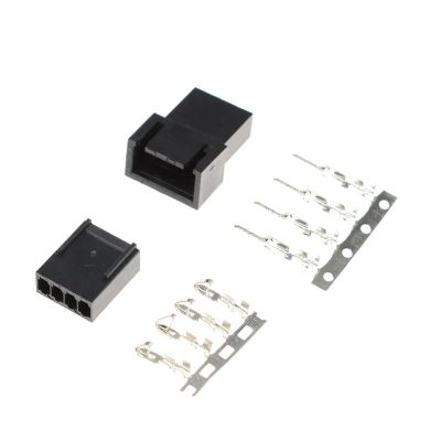 ROBAUN 10-50Sets 2510 2540 2.54 Mm KF2510 KF2540 Male Female Housing Connector with Terminals 2.54mm Pitch Black Color(4Pin Black Set,10Sets)