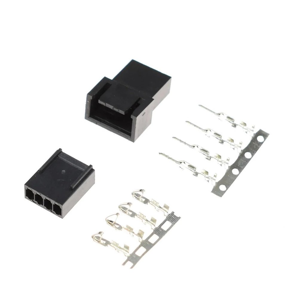 ROBAUN 10-50Sets 2510 2540 2.54 Mm KF2510 KF2540 Male Female Housing Connector with Terminals 2.54mm Pitch Black Color(4Pin Black Set,10Sets)