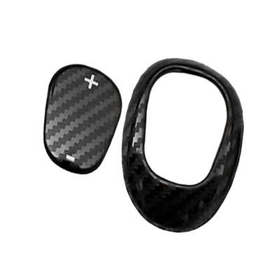 LXOINAGO 2Pcs Carbon Fiber Style Stainless Steel Gear Shift Shifter Lever Knob Trims Compatible for Chevrolet Cruze 2016-2019