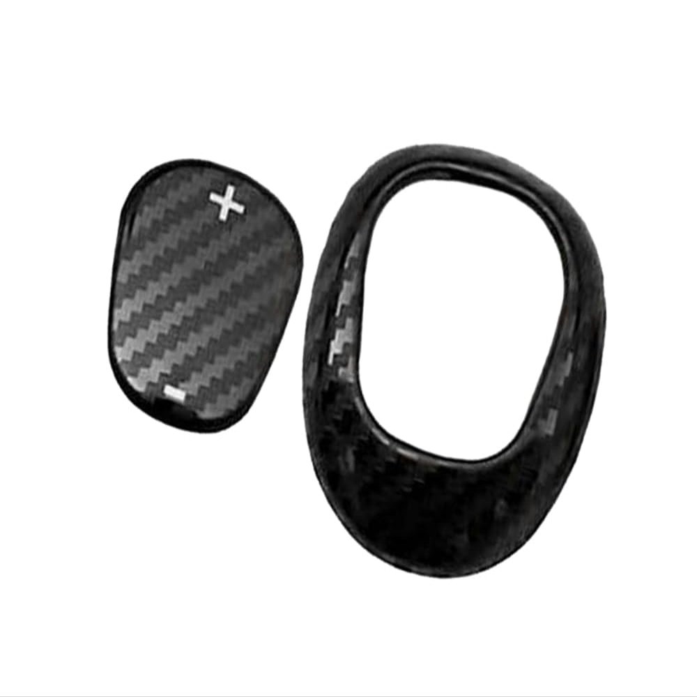 LXOINAGO 2Pcs Carbon Fiber Style Stainless Steel Gear Shift Shifter Lever Knob Trims Compatible for Chevrolet Cruze 2016-2019