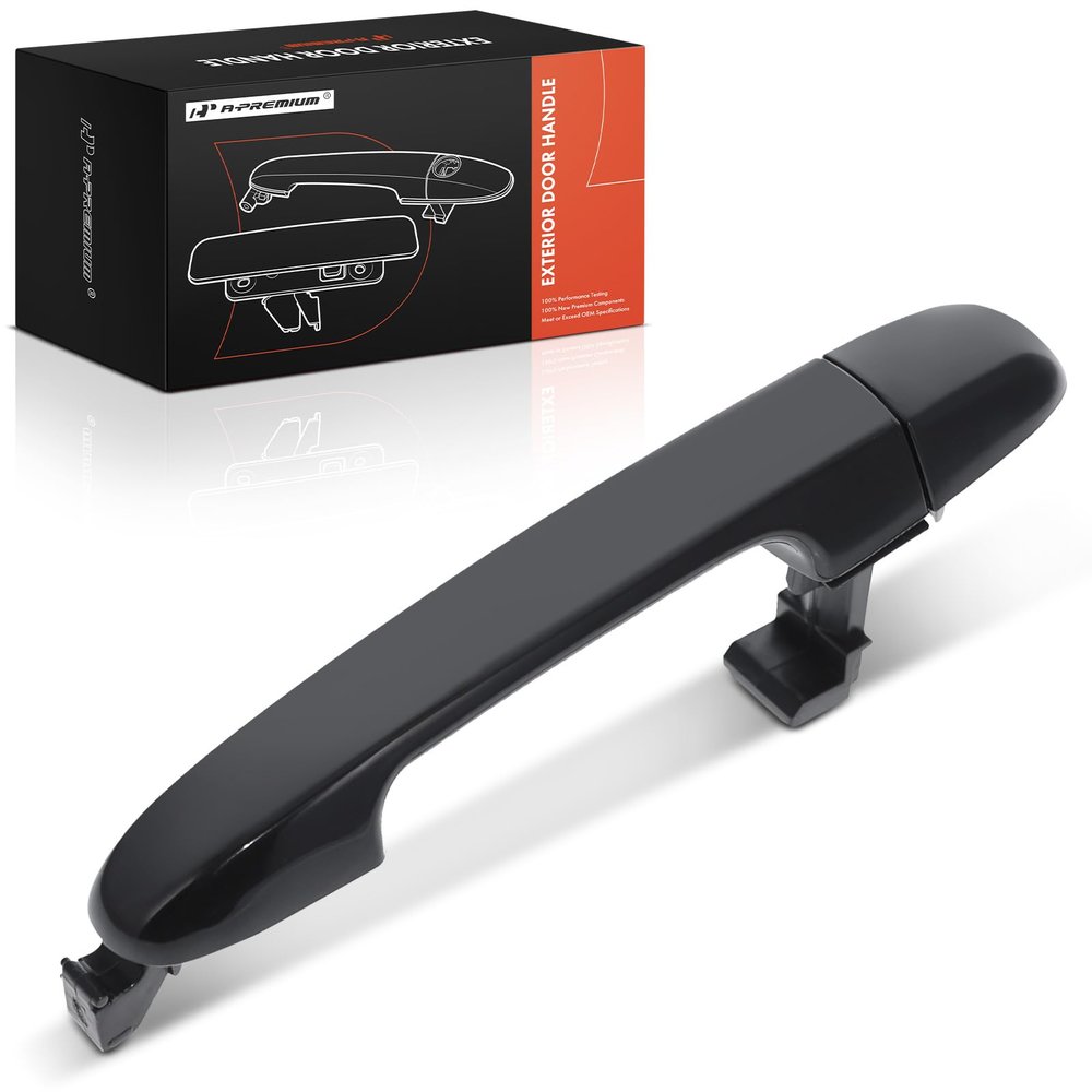 A-Premium Front Right Passenger Side Exterior Door Handle Compatible with Hyundai Elantra 2007-2010 Sedan, Genesis Coupe 2010-2016, Smooth Black, Replace# 82652-2H020-CA, 826522H020CA