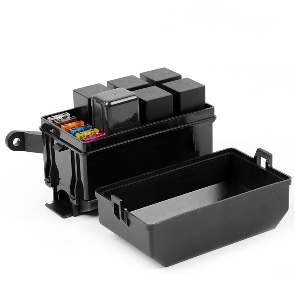 DAHSLNWKN 12V 24V Relay Box 6 Slots Relay Block 6 Way ATC/ATO Fuse Block with Relay Universal Waterproof Relay Box Kit for Car Truck(24V 5P Relay)