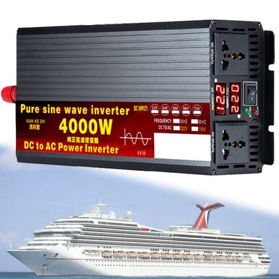 1000W/1600W/2200W/3000W/3500W/4000W/5000W/5500W/6000W/8000W/12000W Pure Sine Wave Power Inverter 12V/24V/48V/60V/72V dc to ac 110V/230V with 2 Socket, LCD Display, for RV,4000W-12Vto220V