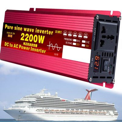 1000W/1600W/2200W/3000W/3500W/4000W/5000W/5500W/6000W/8000W/12000W Pure Sine Wave Power Inverter 12V/24V/48V/60V/72V dc to ac 110V/230V with 2 Socket, LCD Display, for RV,2200W-48Vto110V