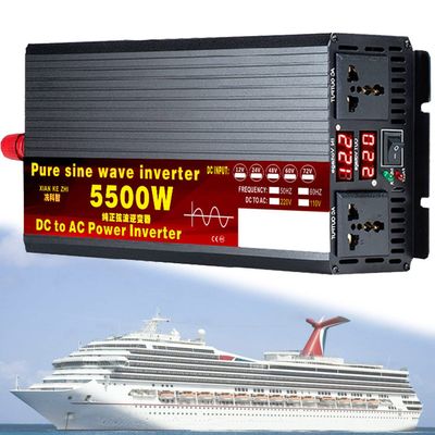 1000W/1600W/2200W/3000W/3500W/4000W/5000W/5500W/6000W/8000W/12000W Pure Sine Wave Power Inverter 12V/24V/48V/60V/72V dc to ac 110V/230V with 2 Socket, LCD Display, for RV,5500W-24Vto110V