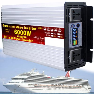 1000W/1600W/2200W/3000W/3500W/4000W/5000W/5500W/6000W/8000W/12000W Pure Sine Wave Power Inverter 12V/24V/48V/60V/72V dc to ac 110V/230V with 2 Socket, LCD Display, for RV,6000W-48Vto220V