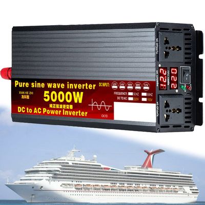 1000W/1600W/2200W/3000W/3500W/4000W/5000W/5500W/6000W/8000W/12000W Pure Sine Wave Power Inverter 12V/24V/48V/60V/72V dc to ac 110V/230V with 2 Socket, LCD Display, for RV,5000W-12Vto220V