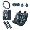 Biyejit 12 Pcs Skull Butterfly Car Seat Cover Full Set for Women Men Includes 1 Steering Wheel Cover, 4 Car Front and Rear Seat Covers, 1 Armrest Pad, 2 Seat Belt Pads, 2 Cup Mats, 2 Keychain view 1