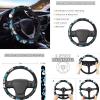 Biyejit 12 Pcs Skull Butterfly Car Seat Cover Full Set for Women Men Includes 1 Steering Wheel Cover, 4 Car Front and Rear Seat Covers, 1 Armrest Pad, 2 Seat Belt Pads, 2 Cup Mats, 2 Keychain view 3