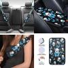 Biyejit 12 Pcs Skull Butterfly Car Seat Cover Full Set for Women Men Includes 1 Steering Wheel Cover, 4 Car Front and Rear Seat Covers, 1 Armrest Pad, 2 Seat Belt Pads, 2 Cup Mats, 2 Keychain view 4