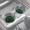 JUNAHAA Car Cup Coaster Universal Automotive Waterproof Non-Slip Cup Holders Sift-Proof Spill Holder Car Interior Accessories 2 Pack Black & Green view 2