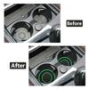 JUNAHAA Car Cup Coaster Universal Automotive Waterproof Non-Slip Cup Holders Sift-Proof Spill Holder Car Interior Accessories 2 Pack Black & Green view 4