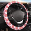 MAGIFUN Daisy Flower Steering Wheel Cover Pink Floral Cloth Steering Wheel Protector Auto Wheel Cover 15 Inch Anti-Slip Breathable and Sweat Absorption Cute Steering Wheel Covers view 1