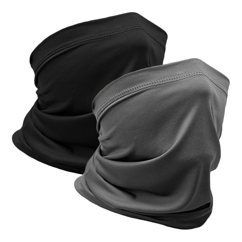 WOXVM 2 Pack Neck Gaiter Face Mask Breathable Sun Cooling Balaclava Versatile Bandana Tube Neck Scarf Gator Face Cover Summer UV Protection Headwear for Men Women Outdoor Sports