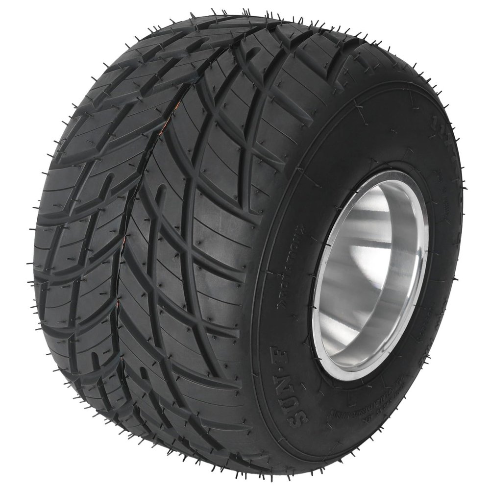 1 Pack 11x7.10-5 Go Kart Tires with 5 Inch Aluminum Rims, 3-Lug 48mm PCD Wheel Assemblies for Drift Trike Racing Kart and Buggy
