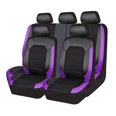 LZGBMNB 9 Pcs Car Seat Cover for Mazda MX-5 MX5 Miata Roadster (Type NB-FL) 2000-2004 2005, Leather Front and Rear Seat Covers Full Sets Waterproof Breathable Interior Accessories,Purple