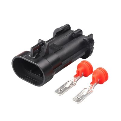 KOOFUR 1/5/10 Set 2 Pin Water Tank Fan Radiator Connector Map Sen/SOR Male Female Socket 15363993 15363990 DJ70282A-6.3-11/21(Male,1 Set)
