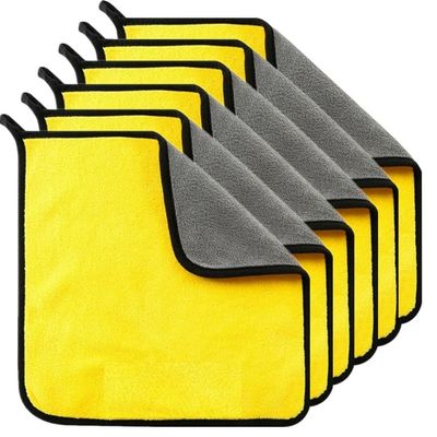 unlkvhool 1/2/6pcs Microfiber Cleaning Towel Thicken Soft Drying Cloth Car Body Washing Towels Double Layer Clean Rags Car Accessories 30x30 1pc