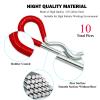 Yoliko 10 Pcs Heavy Duty Hitch Pins Clip R Clips Spring Retaining Wire Hair Pins Cotter Pin Strong Spring Rubber-Coated Grip R Clip for Trailer Tractors Mower Carts Truck Pin Clip M3x60mm view 3