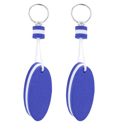PEUTIER 2pcs Boat Floating Keychain, Handy Floating Key Ring Blue Floating Keychain Oval Shaped Foam Float Buoy Key Rings for Boating Fishing Surfing Outdoor Water Sports