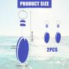PEUTIER 2pcs Boat Floating Keychain, Handy Floating Key Ring Blue Floating Keychain Oval Shaped Foam Float Buoy Key Rings for Boating Fishing Surfing Outdoor Water Sports view 2