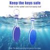 PEUTIER 2pcs Boat Floating Keychain, Handy Floating Key Ring Blue Floating Keychain Oval Shaped Foam Float Buoy Key Rings for Boating Fishing Surfing Outdoor Water Sports view 3