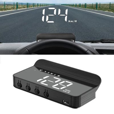 MotorCart Basics Upgraded HoloMeter Holographic Speedometer, Universal Heads Up Display Hud for Car, Digital GPS Speedometer with Speed, OBD or USB Powered, Day and Night Visibility, Safety Features