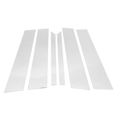 Partuto Door Pillar Window Trim - Car Front Rear Left Right Side Anti Scratch Sticker - for Mercedes-Benz M-Class 2006-2011 Plastic Chrome Silver Tone - 6 Pcs