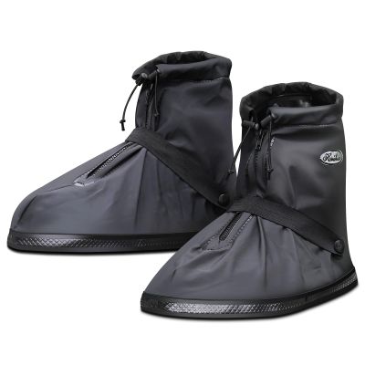 Amengsen Rain Overshoes Waterproof Shoes Boots Covers Footies Mudsavers Feet Gaiters Men Women for Rain Snow Mud Sand Dust (Black, 4XL)
