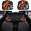 Dujiea 2 Pack Fire Music Note Lover Car Headrest Covers, Universal Soft Car Seat Head Rest Cover Protector, Vehicle Accessories Fabric Headrest Cover for Cars Vans Trucks view 1