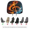 Dujiea 2 Pack Fire Music Note Lover Car Headrest Covers, Universal Soft Car Seat Head Rest Cover Protector, Vehicle Accessories Fabric Headrest Cover for Cars Vans Trucks view 2