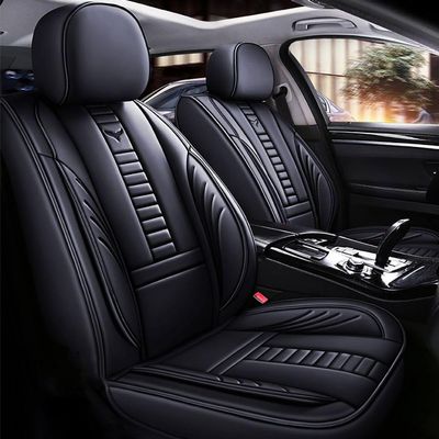 Custom Front Car Seat Cover for Acura RDX 2011, Breathable Leather Seat Cushion with Storage Pocket Airbag Compatible (Black, Front Pair)