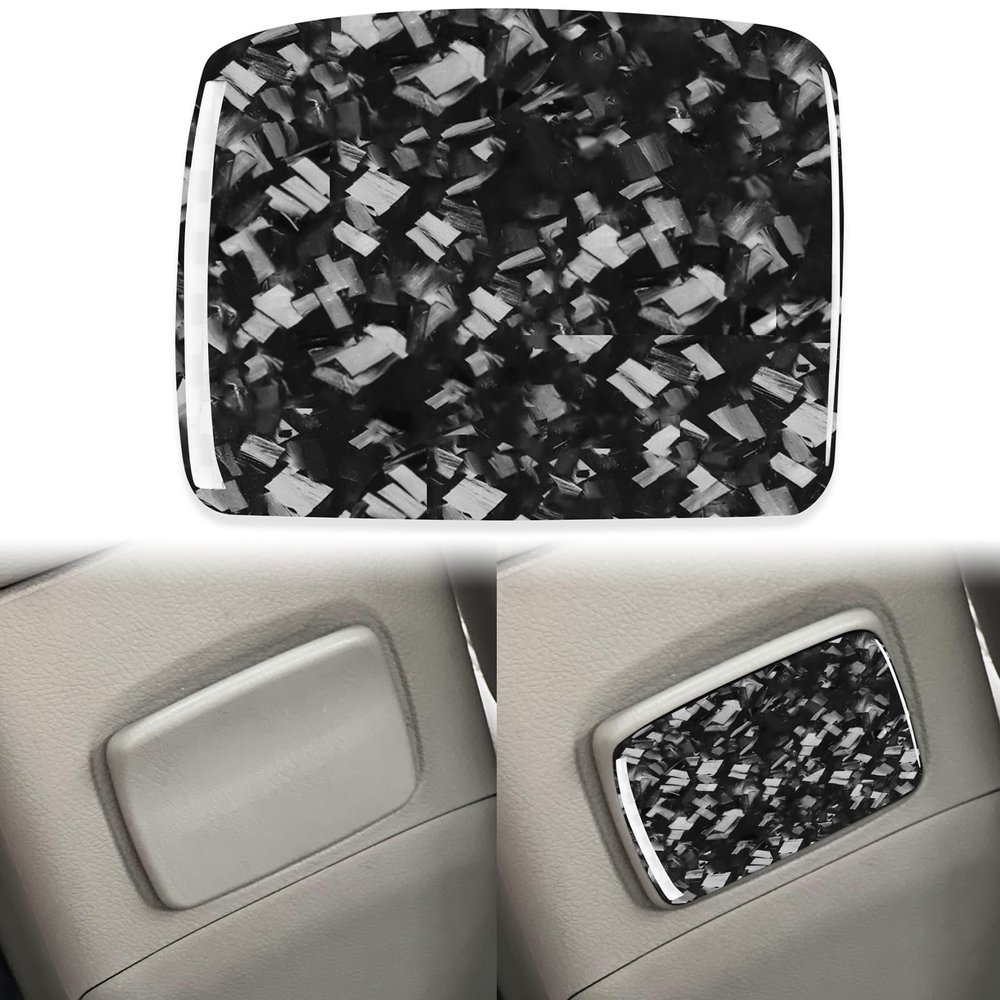 Real Forged Carbon Fiber Rear Row Ashtray Box Decoration Decal Panel Premium Sticker Interior Trim Accessories Compatible With Toyota Corolla 2009 2010 2011 2012 2013
