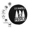 YIWUOUFA Spare Tire Cover I Hate People Weatherproof Dustproof Wheel Covers Universal Fits for Trailer RV SUV Camp Travel 14"" 15"" 16"" 17"" Inch TCA599 view 4