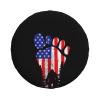 YIWUOUFA Spare Tire Cover Bigfoot American Flag Weatherproof Dustproof Wheel Covers Universal Fits for Trailer RV SUV Camp Travel 14"" 15"" 16"" 17"" Inch TCA179 view 2