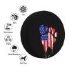 YIWUOUFA Spare Tire Cover Bigfoot American Flag Weatherproof Dustproof Wheel Covers Universal Fits for Trailer RV SUV Camp Travel 14"" 15"" 16"" 17"" Inch TCA179 view 4