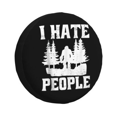YIWUOUFA Spare Tire Cover I Hate People Weatherproof Dustproof Wheel Covers Universal Fits for Trailer RV SUV Camp Travel 14"" 15"" 16"" 17"" Inch TCA252