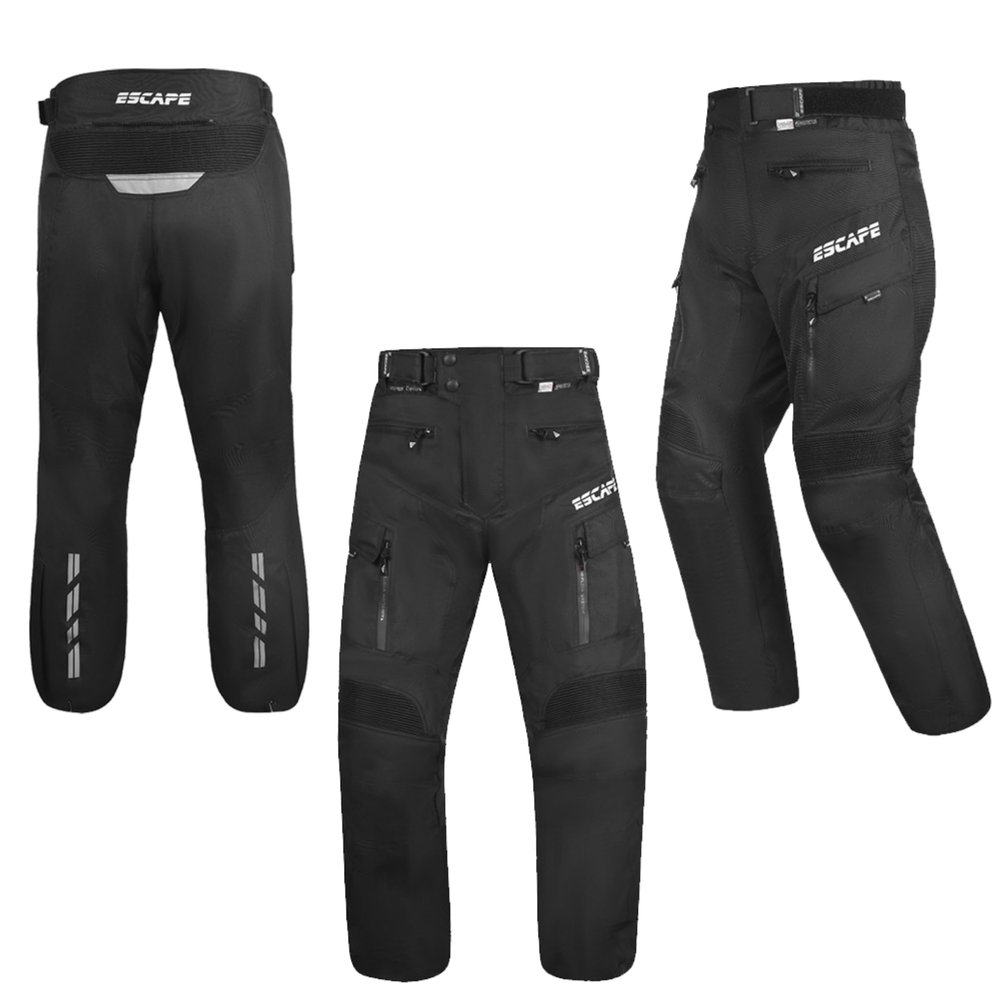 Escape Motorcycle Men Trouser Waterproof Riding Pant/CE Armor with Removable Lining Black All Season Wear (US, Waist Inseam, 34, 32, Regular, Regular)