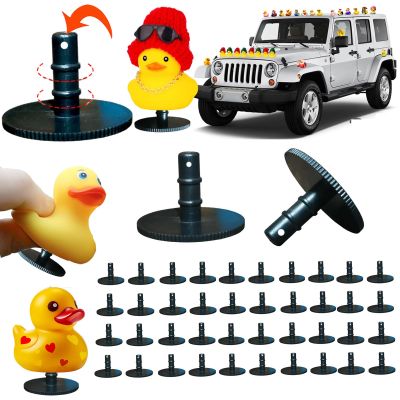 AKLOZYX 10 Pcs Duck Holder - 2024 Upgraded Air Vents - Dual Buckle Anti-Slip Rubber Duck Plug for Car Dash and Fixed Display,Duck Mounts Gift for Jeep Lover Excluding Rubber Duck (10), Black