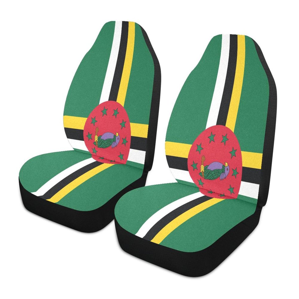 Ruhho Dominica Flag Front Car Seat Covers Set of 1, Bucket Seats Protector Decor Fit Most Vehicle, Cars, Sedan, Truck, SUV, Van