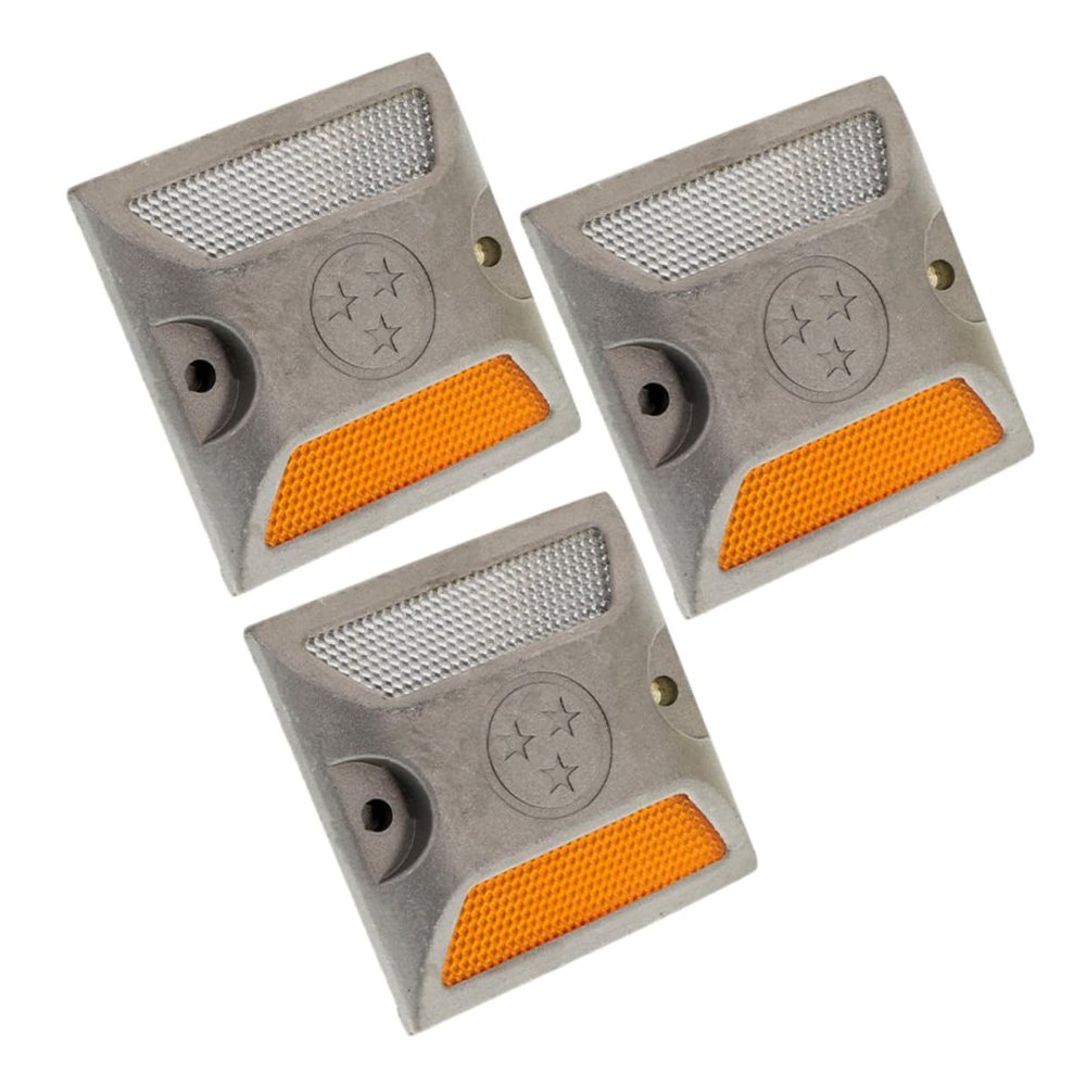 CHILDWEET 3pcs Aluminum Road Stud Lights Reflective Trail Markers Driveway Emergency Reflectors for Safety