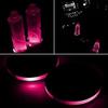 LED Coaster, Solar LED Cup Holder Lights LED Car Coasters Solar LED Car Cup Holder Mat Waterproof Bottle Drinks Coaster (Pink, 1 Pack) view 3