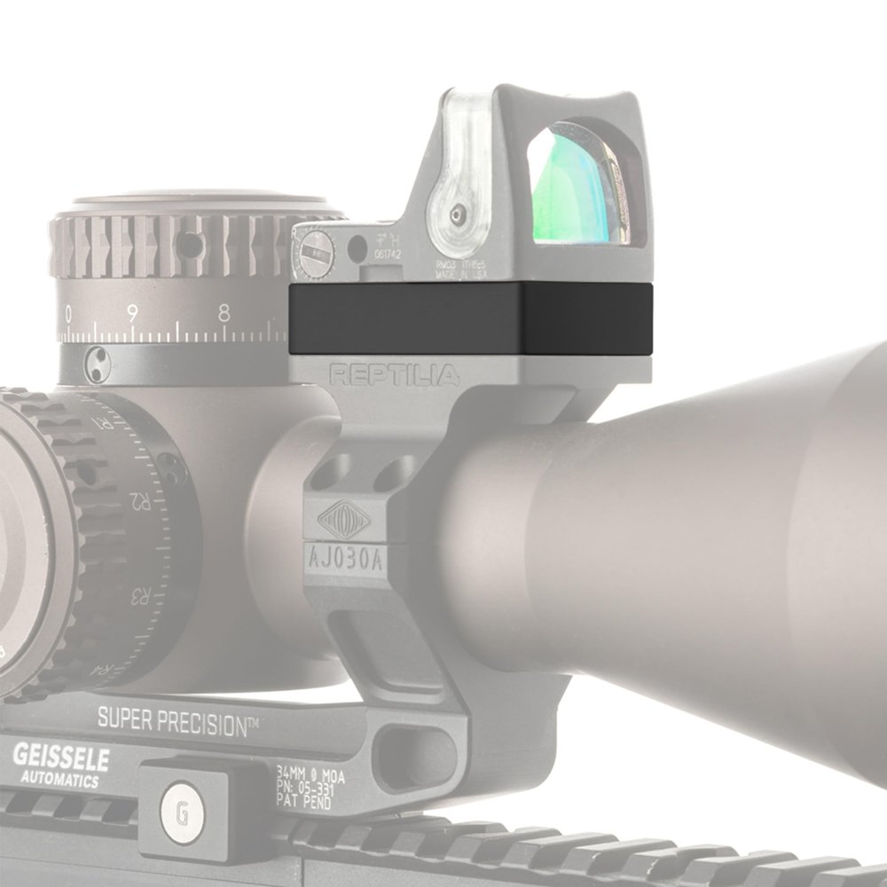 Reptilia ROF Riser for Trijicon RMR & SRO, Adds Clearance for Optics, 2.5mm or 10mm Height, Black Anodized Finish