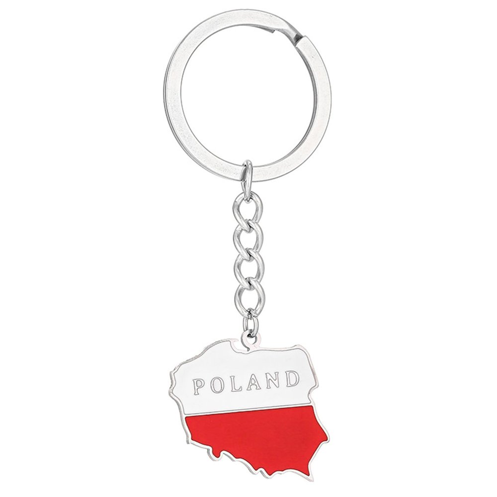 EINCORN Exquisite Poland Flag Keyring Long Lasting Poland Map Keychain n Fading Steel Key Holder for Travelers