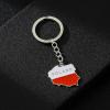 EINCORN Exquisite Poland Flag Keyring Long Lasting Poland Map Keychain n Fading Steel Key Holder for Travelers view 3