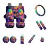 Wideasale Deer with Butterfly Car Seat Covers Set for Womens Auto Steering Wheel Covers+Keychain+Lipstick Holder+Coaster Auto Interior Protector Accessories Decoration view 1