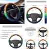 Wideasale Deer with Butterfly Car Seat Covers Set for Womens Auto Steering Wheel Covers+Keychain+Lipstick Holder+Coaster Auto Interior Protector Accessories Decoration view 3