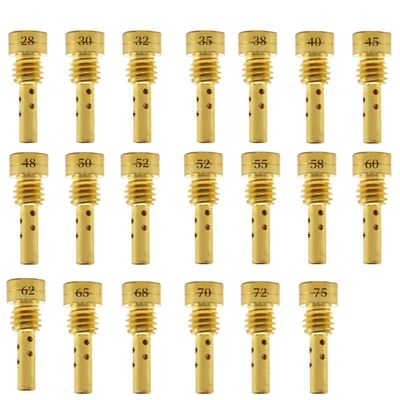 Carburetor Carb Slow Pilot Jet 20pcs Injector Nozzle Velocity Emulsion Tube for CV CVK CVH FCR ZZR PE CV40 Sportster 883 XL883 1200 XLH1200 Arctic Cat ATV CVK (N424-25B)