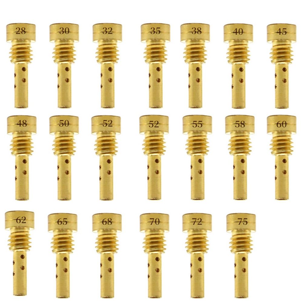Carburetor Carb Slow Pilot Jet 20pcs Injector Nozzle Velocity Emulsion Tube for CV CVK CVH FCR ZZR PE CV40 Sportster 883 XL883 1200 XLH1200 Arctic Cat ATV CVK (N424-25B)