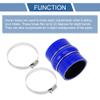 X AUTOHAUX 1 Set 63mm/2.48" 76mm/2.99" Length Blue Car Silicone Hose with Clamps Hump Hose Coolant Hose Universal view 4